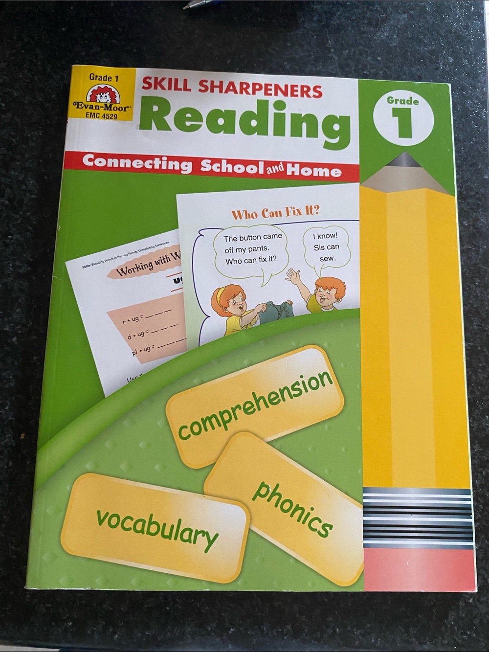 Skill Sharpeners Reading Grade 1 Phonics Comprehension Vocab Workbook Evan-Moor